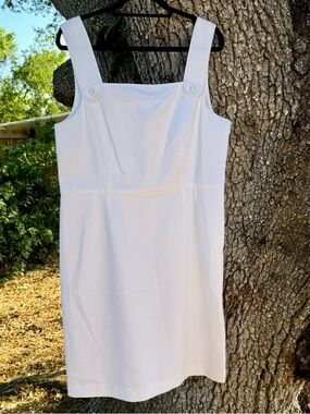 NWT Pendleton White Lined Pinafore Midi Dress.Size 18